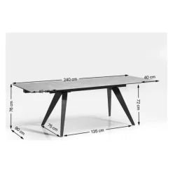 Outlet Ausziehtisch Amsterdam Weiss 160(40+40)X90Cm Tische