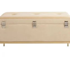 Bank Buttons Storage Beige Klein Sitzbänke