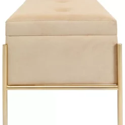 Bank Buttons Storage Beige Klein Sitzbänke