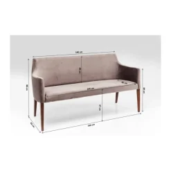 New Bank Mode Velvet Grau Sitzbänke