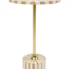 Discount Beistelltisch Domero Cirque Gold Weis O40Cm Tische
