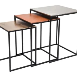 Outlet Beistelltisch Loft Square Vintage (3/Set) 41X41Cm Tische