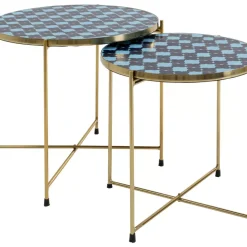 Beistelltisch Priya Blau (2/Set) Tische