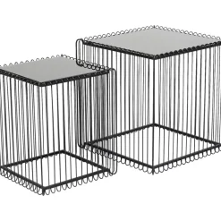 Clearance Beistelltisch Wire Square Schwarz (2/Set) 45X45Cm Tische