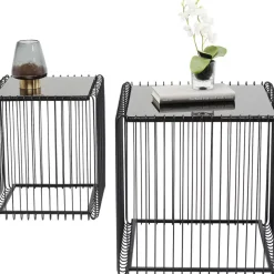 Clearance Beistelltisch Wire Square Schwarz (2/Set) 45X45Cm Tische