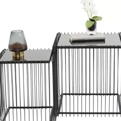 Clearance Beistelltisch Wire Square Schwarz (2/Set) 45X45Cm Tische