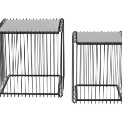 Clearance Beistelltisch Wire Square Schwarz (2/Set) 45X45Cm Tische