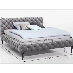 New Bett Desire Velvet Silbergrau 200X200Cm Betten