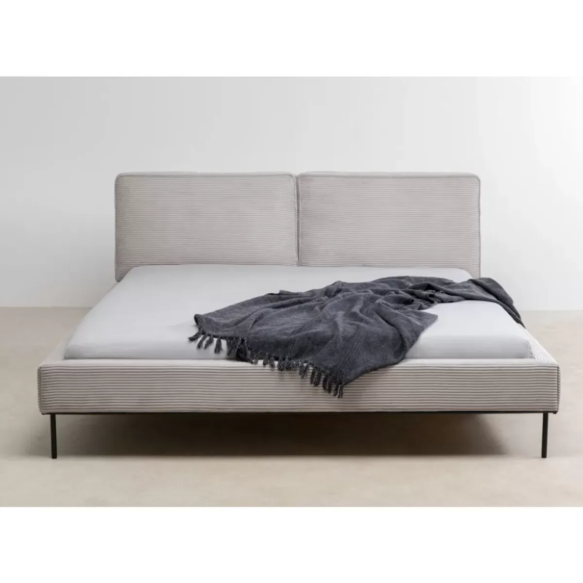 Outlet Bett East Side Cord Grau 180X200Cm Betten