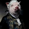 Sale Bild Glas Gentleman Pig 120X120 Bilder