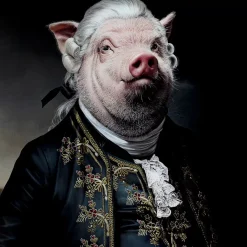 Sale Bild Glas Gentleman Pig 120X120 Bilder
