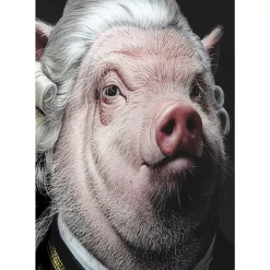 Sale Bild Glas Gentleman Pig 120X120 Bilder