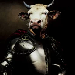 Sale Bild Glas Knight Cow 120X120 Bilder