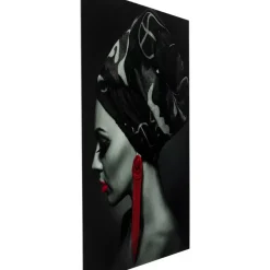 Discount Bild Glas Lady Red Earring 80X120 Bilder