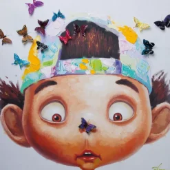 Best Bild Touched Boy With Butterflies 100X100Cm Bilder