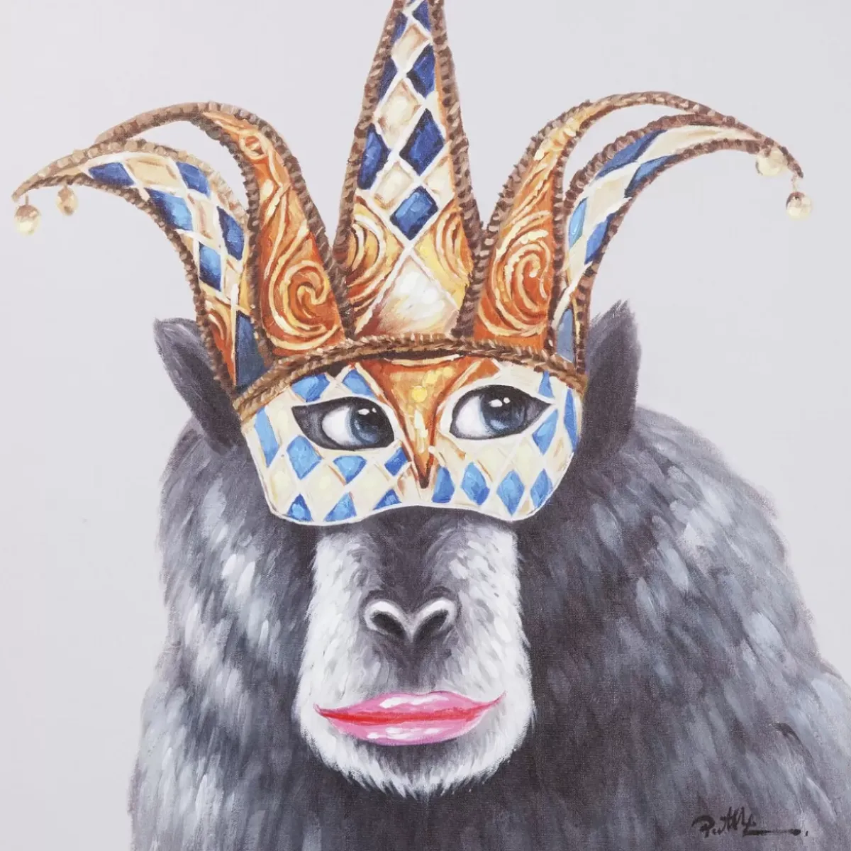 Clearance Bild Touched Carnival Monkey 70X70Cm Bilder