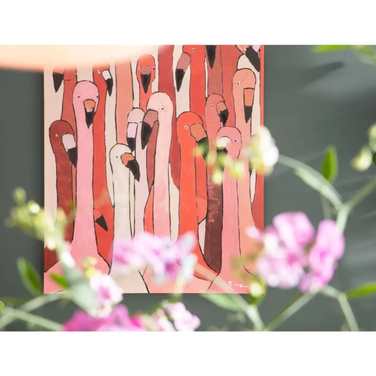 Clearance Bild Touched Flamingo Meeting 120X90Cm Bilder