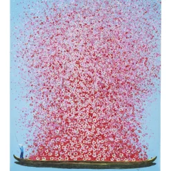 Outlet Bild Touched Flower Boat Blau Pink 80X100Cm Bilder
