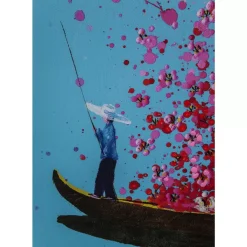 Discount Bild Touched Flower Boat Blau Pink 160X120Cm Bilder