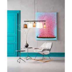 Discount Bild Touched Flower Boat Blau Pink 160X120Cm Bilder