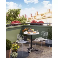 New Bistrotisch Kaffeehaus Rund Weiss O60 Outdoormöbel