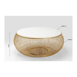 Best Couchtisch Cesta Marmor Gold O100Cm Tische
