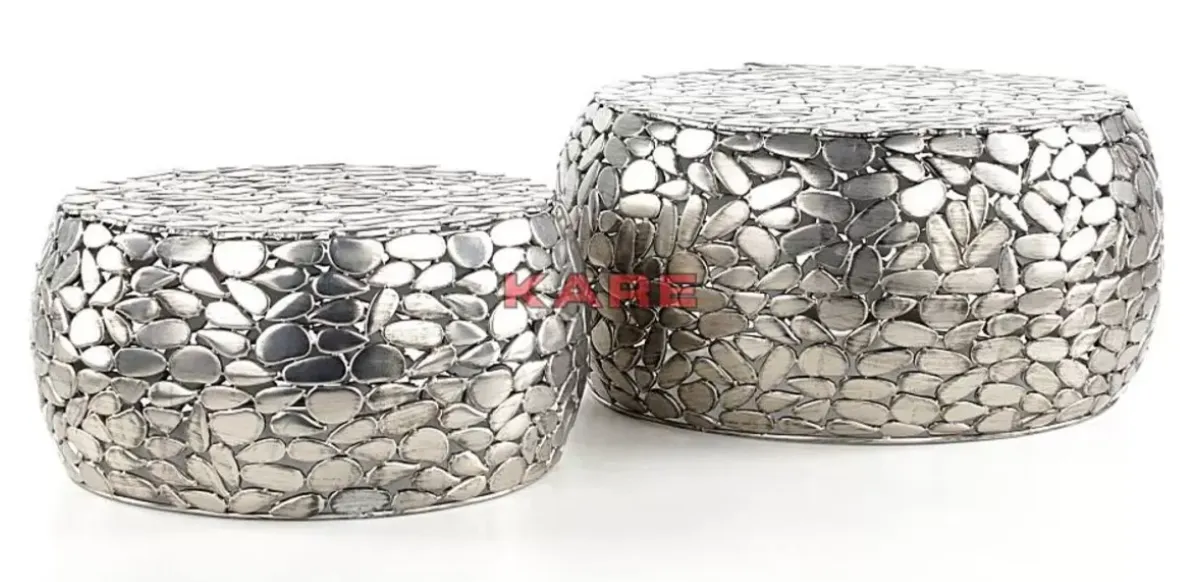 Discount Couchtisch Pebbles Deluxe Silber (2/Set) Tische