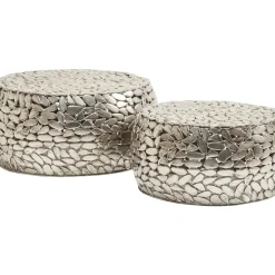 Discount Couchtisch Pebbles Deluxe Silber (2/Set) Tische