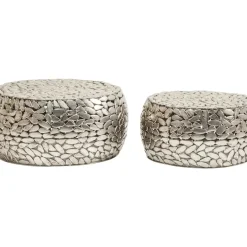 Discount Couchtisch Pebbles Deluxe Silber (2/Set) Tische