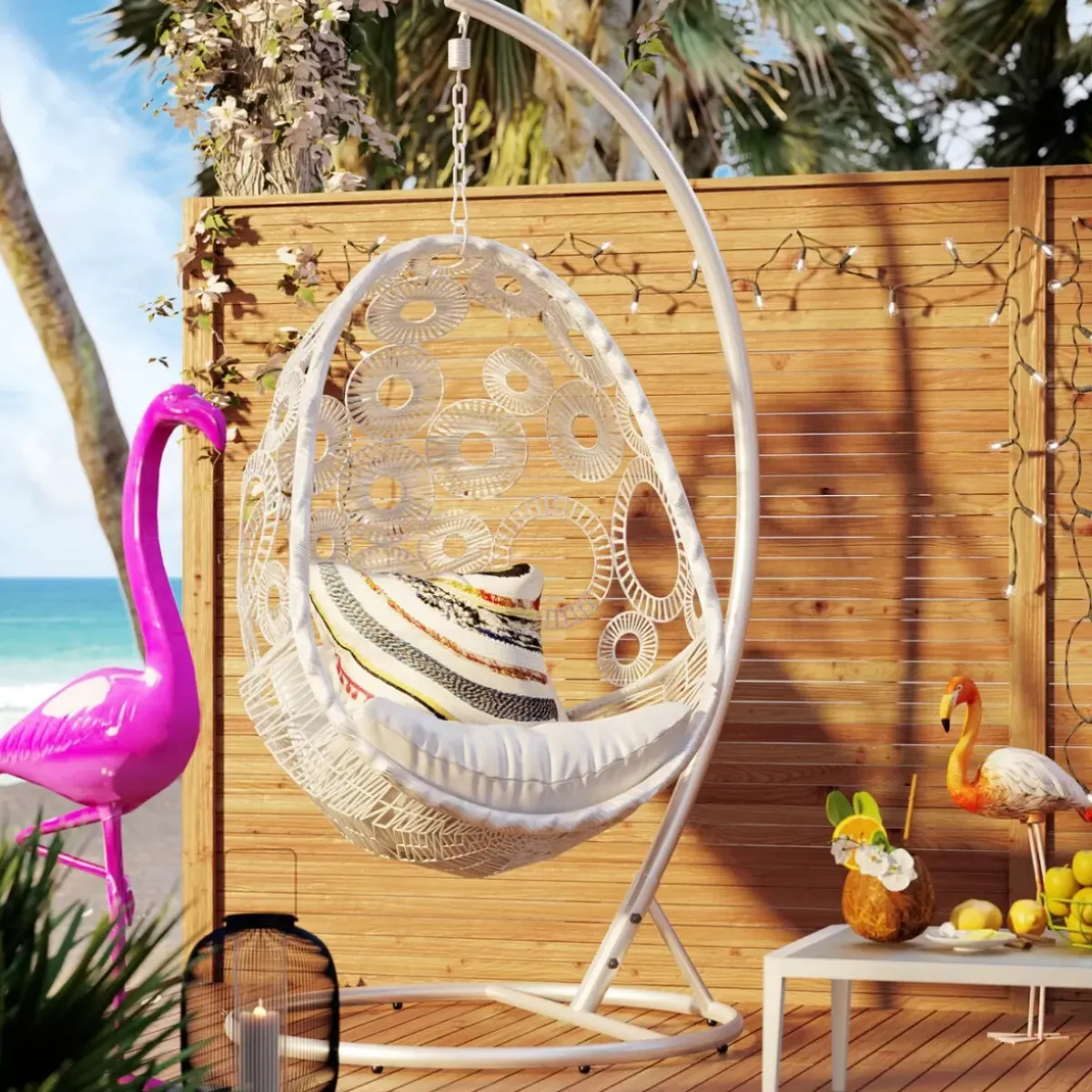 Clearance Couchtisch Tiki Weiss Outdoormöbel