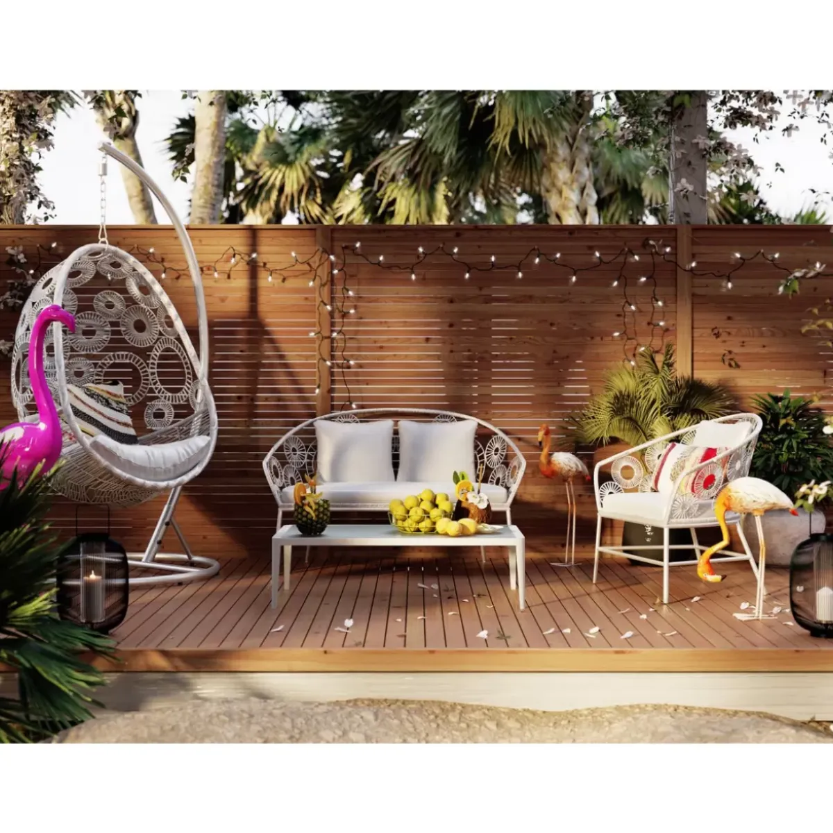 Clearance Couchtisch Tiki Weiss Outdoormöbel