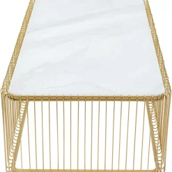 Online Couchtisch Wire Glas Marble Weis 145X70Cm Tische