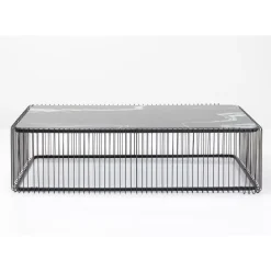Hot Couchtisch Wire Glas Marble Schwarz 145X70Cm Tische