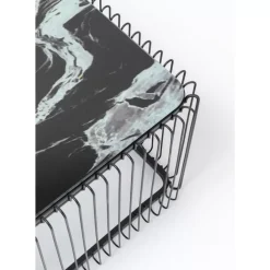 Hot Couchtisch Wire Glas Marble Schwarz 145X70Cm Tische