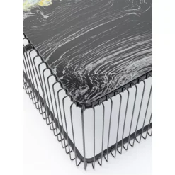 Hot Couchtisch Wire Glas Marble Schwarz 145X70Cm Tische