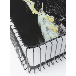Hot Couchtisch Wire Glas Marble Schwarz 145X70Cm Tische