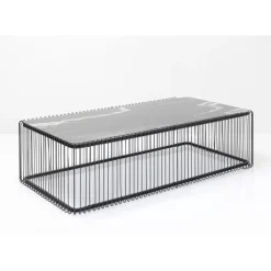 Hot Couchtisch Wire Glas Marble Schwarz 145X70Cm Tische