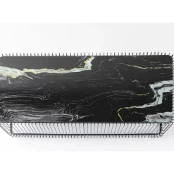 Hot Couchtisch Wire Glas Marble Schwarz 145X70Cm Tische