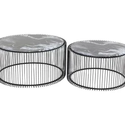 Couchtisch Wire Glas Marble Schwarz (2/Set) Tische