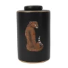 Outlet Deckelvase Leopard Vasen