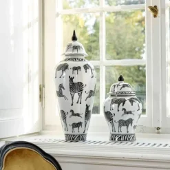 Hot Deckelvase Zebra Vasen