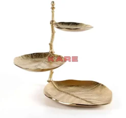 Sale Deko Etagere Leaf Gold Geschirr & Tischaccessoires