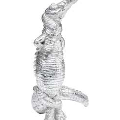 Sale Deko Figur Alligator Silber 39Cm Deko & Geschenkartikel
