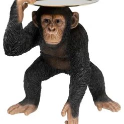 Deko Figur Butler Playing Chimp Schwarz 52Cm Deko & Geschenkartikel
