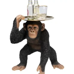 Deko Figur Butler Playing Chimp Schwarz 52Cm Deko & Geschenkartikel
