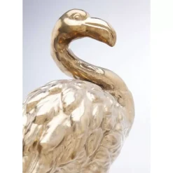 New Deko Figur Flamingo Front Gold Deko & Geschenkartikel