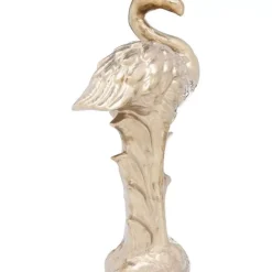 New Deko Figur Flamingo Front Gold Deko & Geschenkartikel