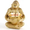 Outlet Deko Figur Gorilla Holding Bowl Gold Deko & Geschenkartikel