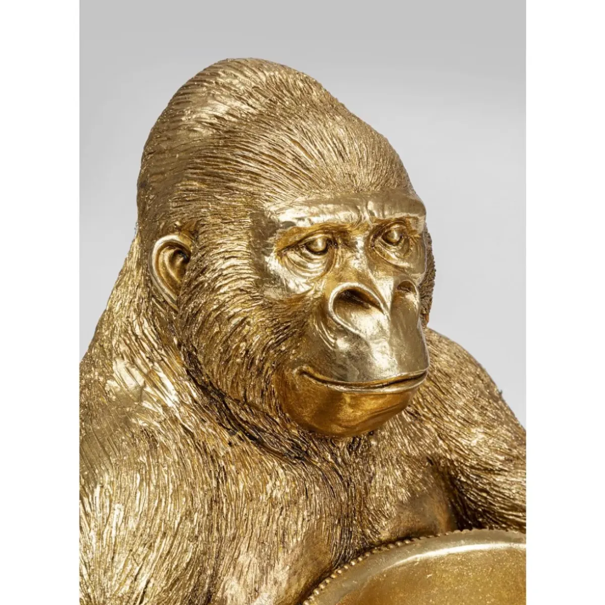 Outlet Deko Figur Gorilla Holding Bowl Gold Deko & Geschenkartikel