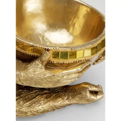 Outlet Deko Figur Gorilla Holding Bowl Gold Deko & Geschenkartikel